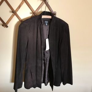 Brown Suede Jacket With Pockets